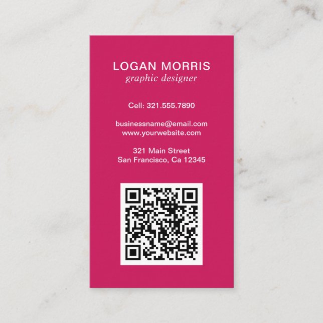 Tarjeta De Visita Código QR simple moderno (Anverso)