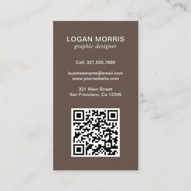 Tarjeta De Visita Código QR simple moderno (Anverso)