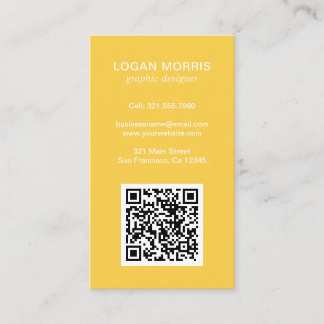 Tarjeta De Visita Código QR simple moderno (Anverso)