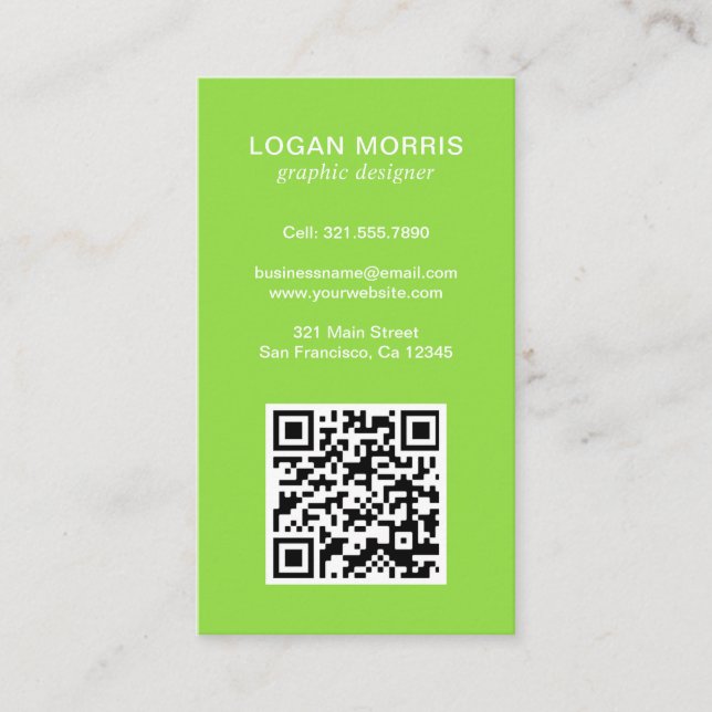 Tarjeta De Visita Código QR simple moderno (Anverso)