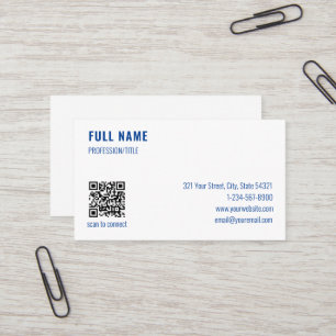 Tarjeta De Visita Código QR simple y profesional