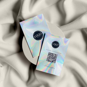 Tarjeta De Visita Código QR Sitio web de medios sociales Holographic