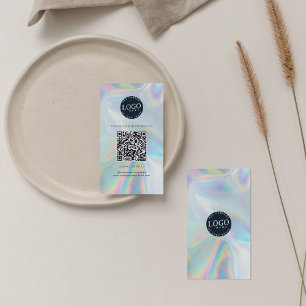 Tarjeta De Visita Código QR Sitio web de medios sociales Holographic