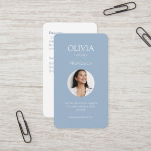 Tarjeta De Visita Código QR social blanco/azul turbio y blanco