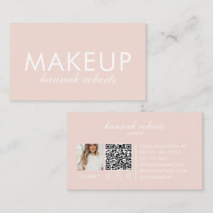 Tarjeta De Visita Código QR Social de Foto de Maquillaje de Escritur