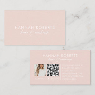 Tarjeta De Visita Código QR Social de Foto de Maquillaje de Pelo con