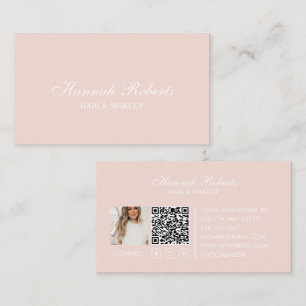 Tarjeta De Visita Código QR Social de Foto de Maquillaje de Pelo con