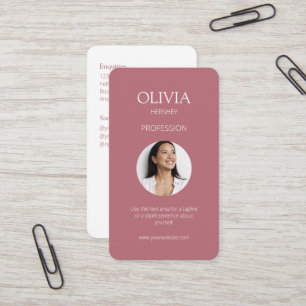 Tarjeta De Visita Código QR social de foto rosa blanca/turbia
