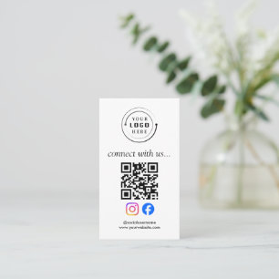Tarjeta De Visita Código QR Social Moderno Logo Personalizado