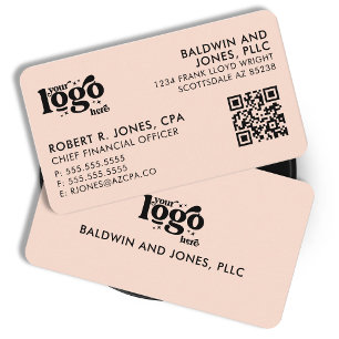 Tarjeta De Visita Código QR Su logotipo Diseño genérico blanco senci