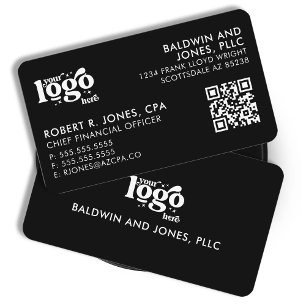 Tarjeta De Visita Código QR Su logotipo Diseño genérico blanco senci