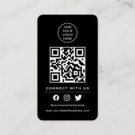 Tarjeta De Visita Código QR Su Logotipo Seguir Escanee para conectar