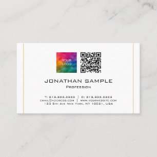Tarjeta De Visita Código QR Subir logotipo corporativo Elegante