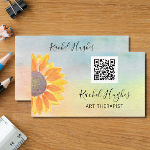 Tarjeta De Visita Código QR Terapéutico Sunflower