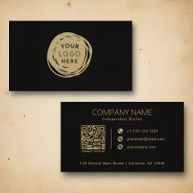 Código QR Tu Logo Negro Oro