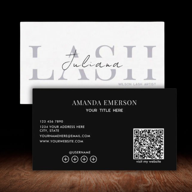 Tarjeta De Visita Código Qr único en blanco y negro (Subido por el creador)
