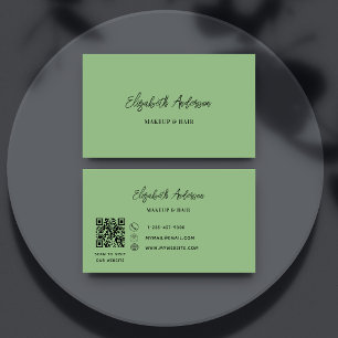 Tarjeta De Visita Código QR verde de sabio