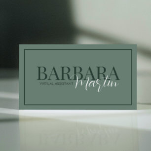 Tarjeta De Visita Código QR verde de sabio mínimo moderno