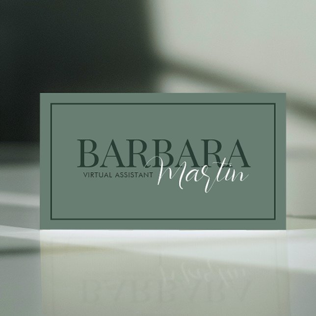 Tarjeta De Visita Código QR verde de sabio mínimo moderno (Subido por el creador)