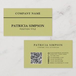 Tarjeta De Visita Código QR verde de sauce silvestre natural orgánic