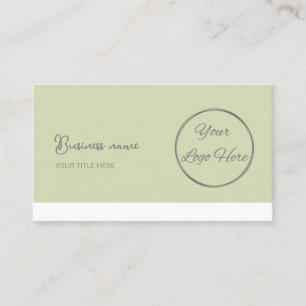 Tarjeta De Visita Código QR verde pastel simple femenino