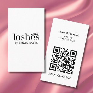 Tarjeta De Visita Código QR vertical de artista de pestañas moderno 
