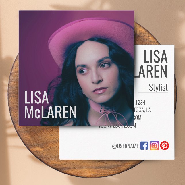 Tarjeta de visita - Código QR y foto profesional (Modern Minimalist Business Cards with Photo & QR Code)