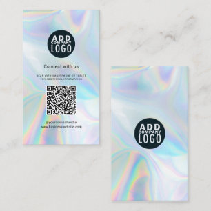 Tarjeta De Visita Código QR y logotipo comercial Holográfico elegant