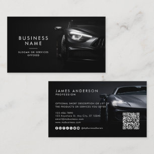 Tarjeta De Visita Código QR y redes sociales modernos para automóvil