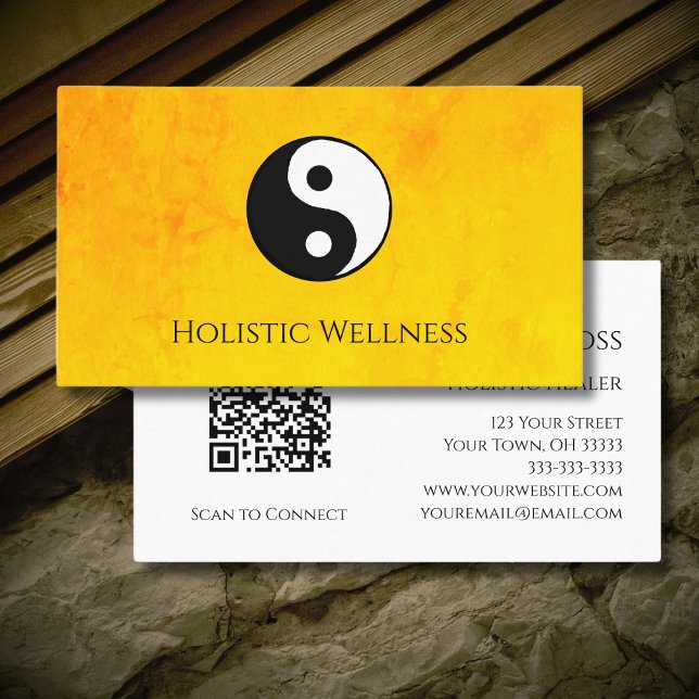 Tarjeta De Visita Código QR Yin Yang Gold Holilness (Subido por el creador)