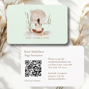 Tarjeta De Visita Código QR- Yoga Reiki Wellness