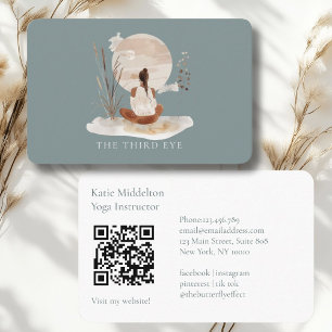 Tarjeta De Visita Código QR- Yoga Reiki Wellness