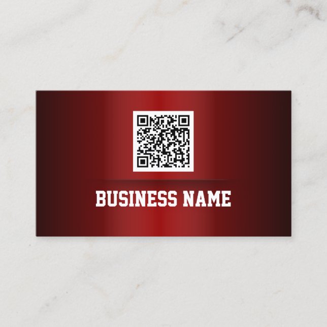 Tarjeta De Visita Código rojo profesional del metal QR intrépido (Anverso)