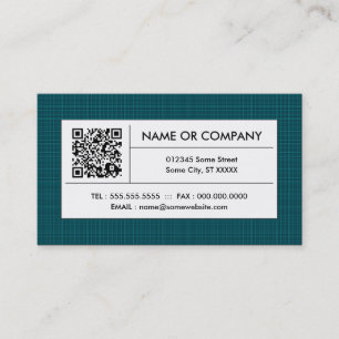 Tarjeta De Visita código verde azulado de la tela escocesa QR
