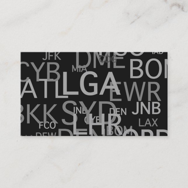 Tarjeta De Visita Códigos del aeropuerto para el profesional del (Anverso)