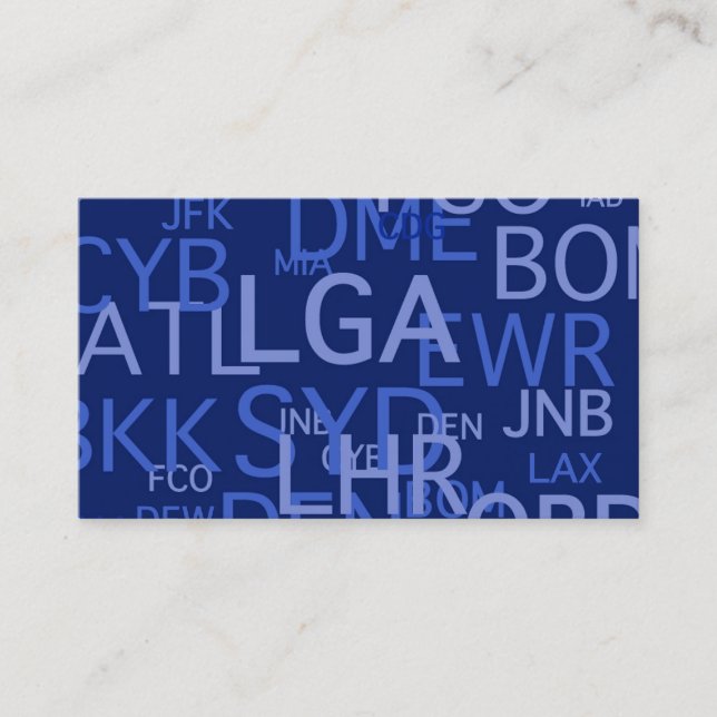Tarjeta De Visita Códigos del aeropuerto para el profesional del (Anverso)