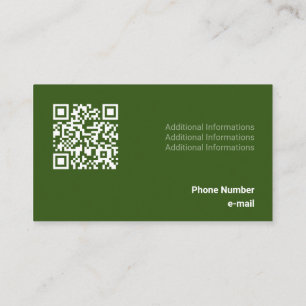 Tarjeta De Visita Códigos Qr de formas planas de tonos verdes