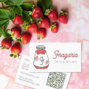 Tarjeta De Visita Códigos QR de tarro dibujados a mano de MERMELADAS