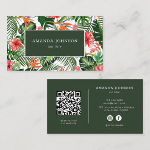 Tarjeta De Visita Códigos QR de Vibe Tropical Iconos de medios socia