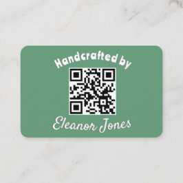 Tarjeta De Visita Códigos QR verdes elegantes de artesanías personal