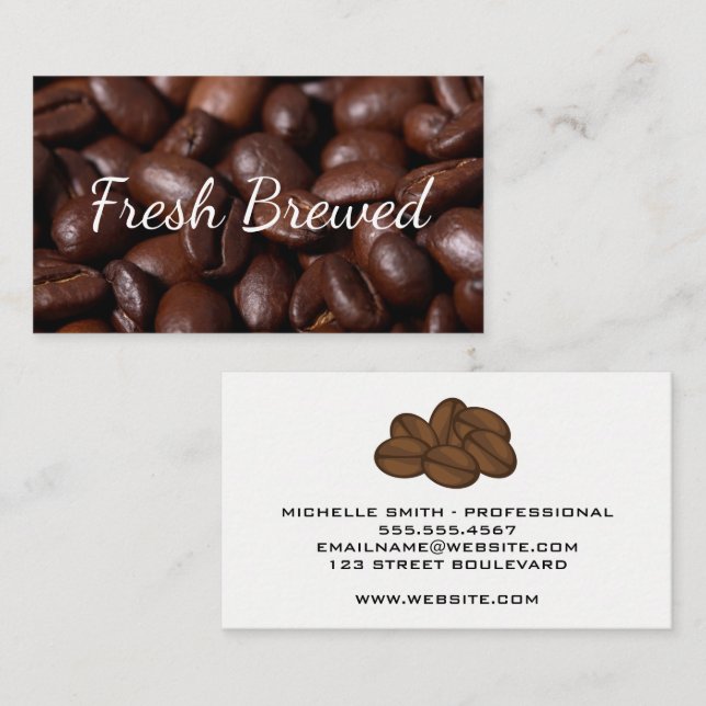 Tarjeta De Visita Coffee Bean Pile (Anverso / Reverso)
