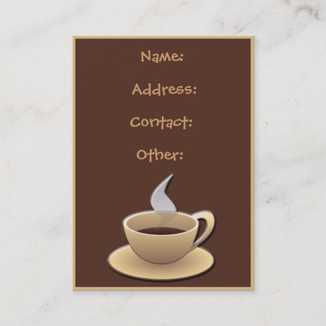 Tarjeta De Visita Coffee BusinessCards (Anverso)