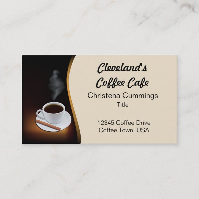 Tarjeta De Visita Coffee Cafe Business Card (Anverso)