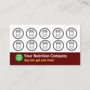 Tarjeta De Visita Coffee Company Punch Card Maroon