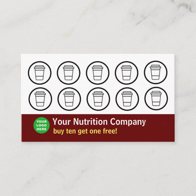 Tarjeta De Visita Coffee Company Punch Card Maroon (Anverso)