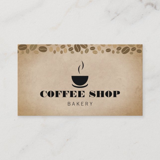 Tarjeta De Visita Coffee Cup Beans (Anverso)