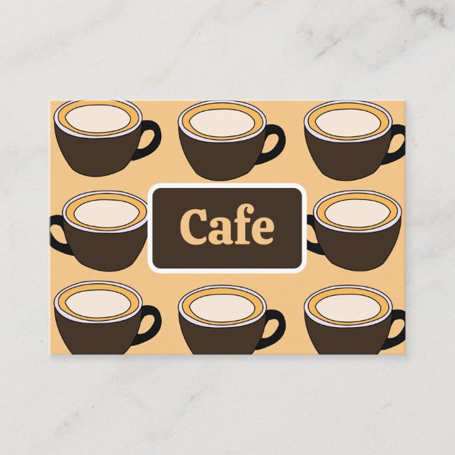Tarjeta De Visita Coffee Cup Pattern Cafe (Anverso)