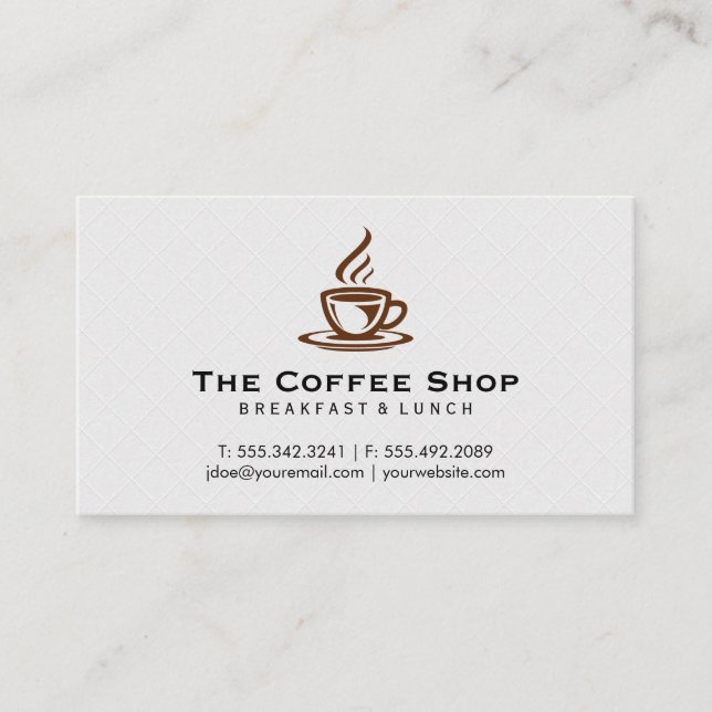 Tarjeta De Visita Coffee Cup Steaming (Anverso)
