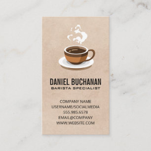 Tarjeta De Visita Coffee Cup Steaming