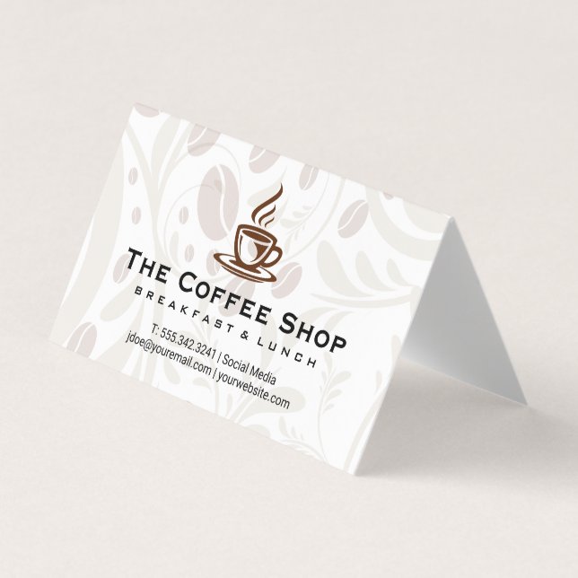 Tarjeta De Visita Coffee Cup Steaming Business Card (Anverso)